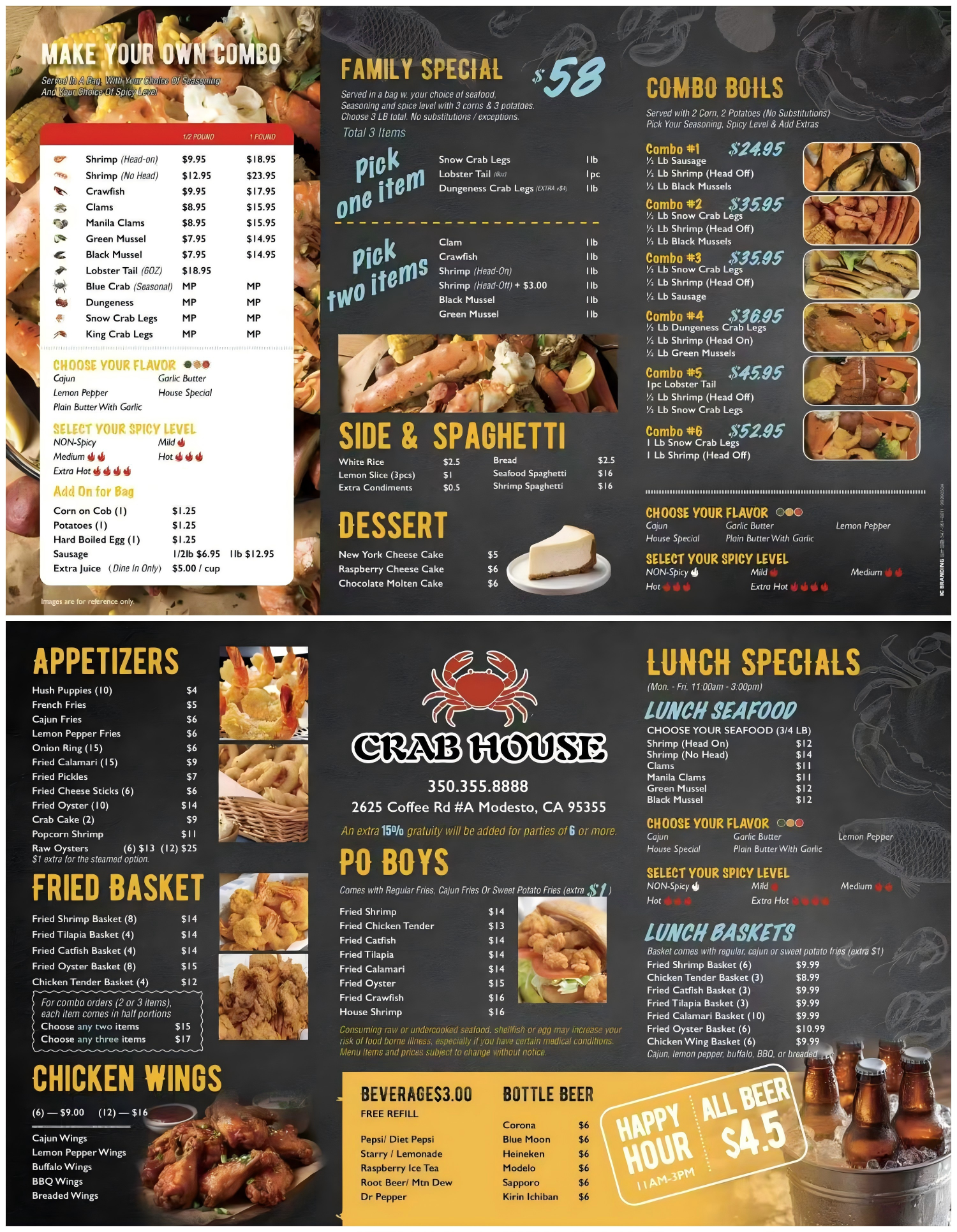 Restaurant menu 1, detailed description provided below
